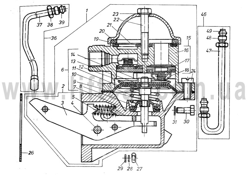 Электронный каталог запасных частей для двигателя Д-3900К производства  Балканкар (Balkancar) - 02.11 Топливоподкачивающий насос П8б