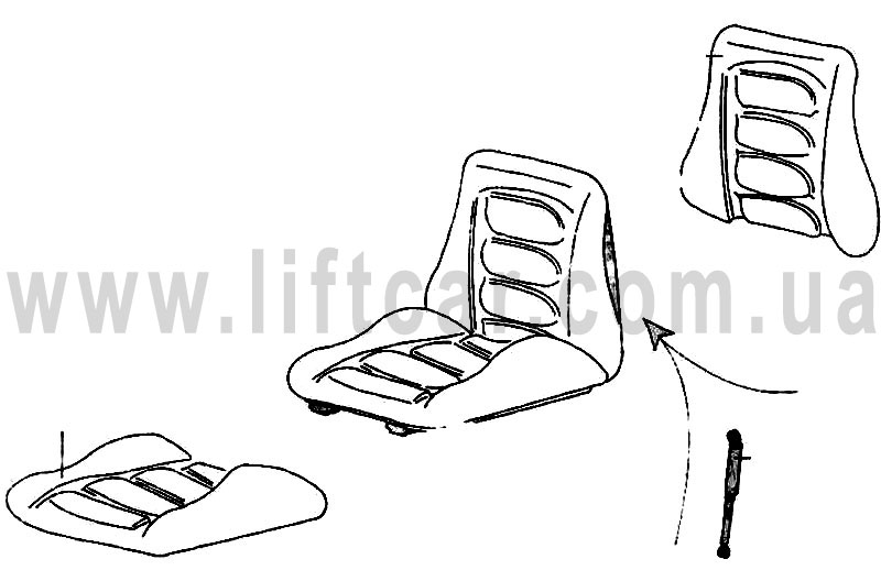 Электронный каталог запасных частей для  электропогрузчиков ЕВ-687 производства  Балканкар (Balkancar) - Сиденье