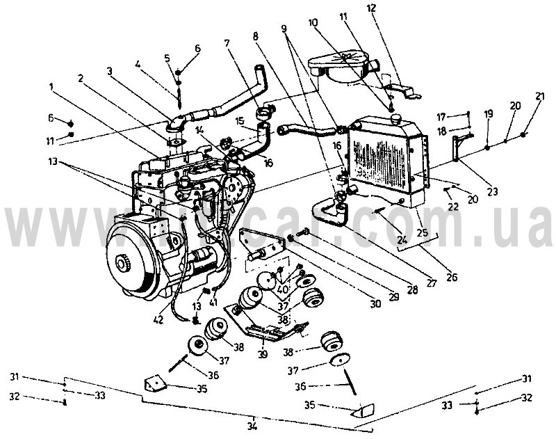 Электронный каталог запасных частей для дизельных погрузчиков Рекорд 1 производства Балканкар (Balkancar) - 03 Подвеска двигателя