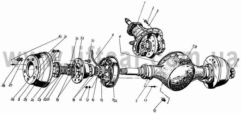 Электронный каталог запасных частей для электропогрузчиков ЕВ-717 производства Балканкар (Balkancar) - 03 Трансмиссия - Ведущий мост