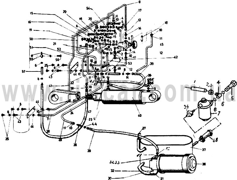 Электронный каталог запасных частей для  электропогрузчиков ЕВ-687 производства  Балканкар (Balkancar) - Гидравлическая система на Н2200, Н2500, Н3300