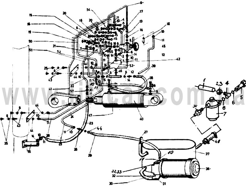 Электронный каталог запасных частей для  электропогрузчиков ЕВ-687 производства  Балканкар (Balkancar) - Гидравлическая система на Н2800