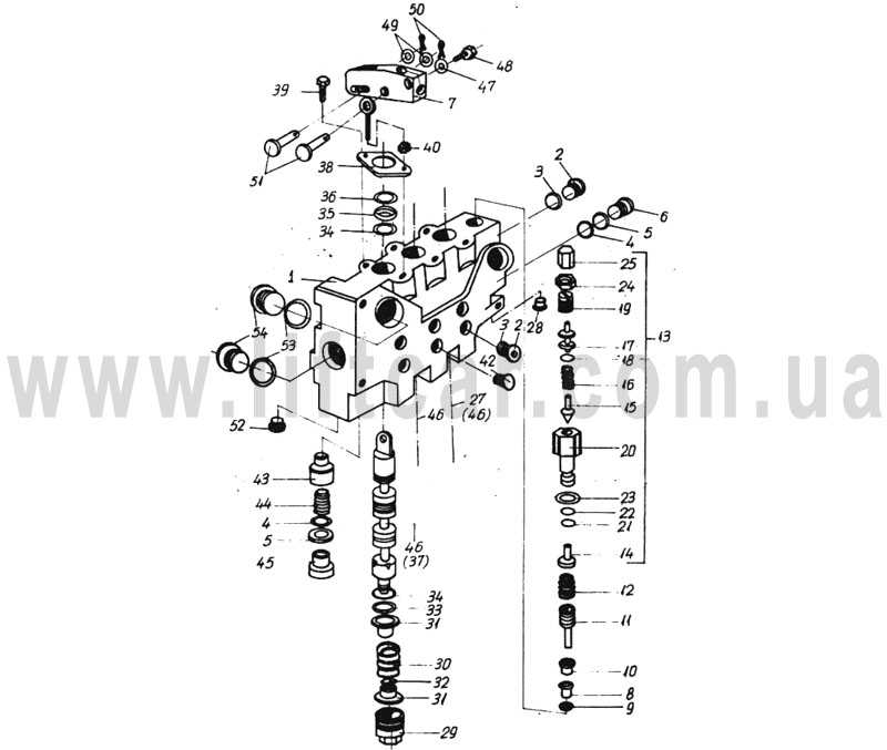 Электронный каталог запасных частей для дизельных погрузчиков Рекорд 2 производства Балканкар (Balkancar) - 39 Гидравлический распределитель