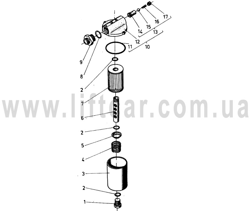 Электронный каталог запасных частей для дизельных погрузчиков Рекорд 2 производства Балканкар (Balkancar) - 42 Гидравлический фильтр