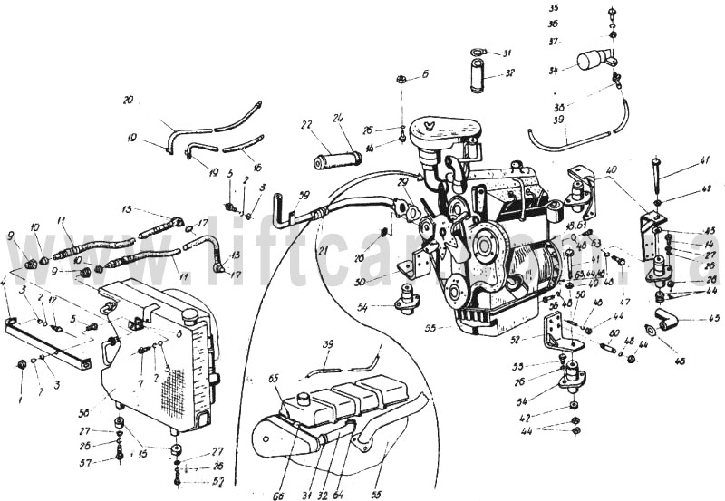 Электронный каталог запасных частей для дизельных погрузчиков Рекорд 2 производства Балканкар (Balkancar) - 47 Подвеска двигателя